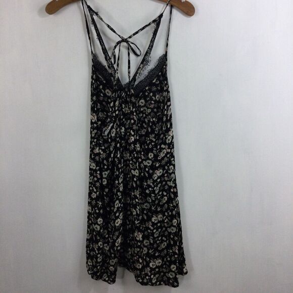 Angie Womens V-Neck Lace Spaghetti Strap Floral Midi Dress Black Size Small - Picture 4 of 9